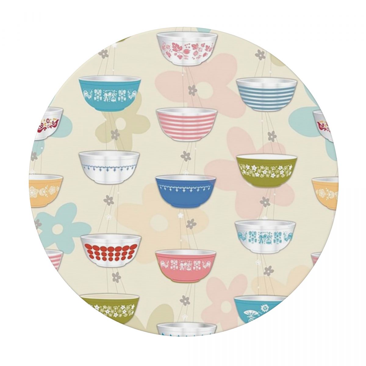 Vintage Collectible Pyrex - Koleksi Mangkuk Pyrex Vintage Taplak Meja
