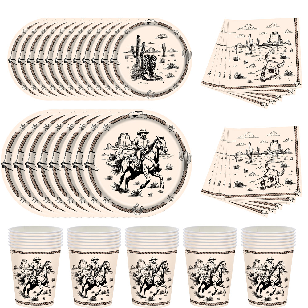 Vintage Toys Collection - Set Peralatan Makan Pesta Koboi Barat