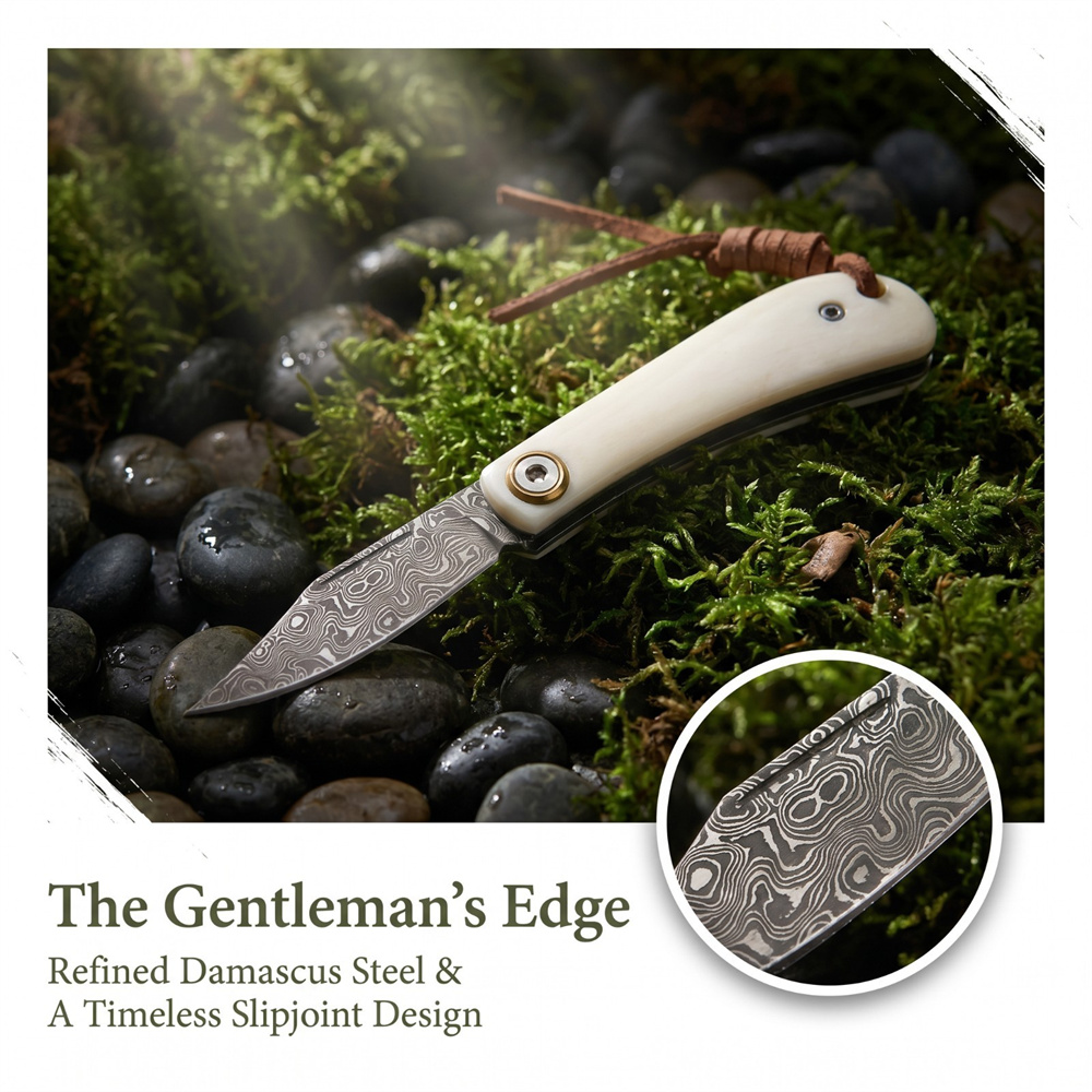 Pisau Lipat EDC Vintage Damasc - Vintage Collectible Pocket Knives ulasan dan harga