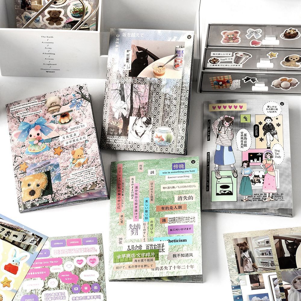MINKYS stiker dekorasi jurnal  - Vintage Collectible Books ulasan dan harga